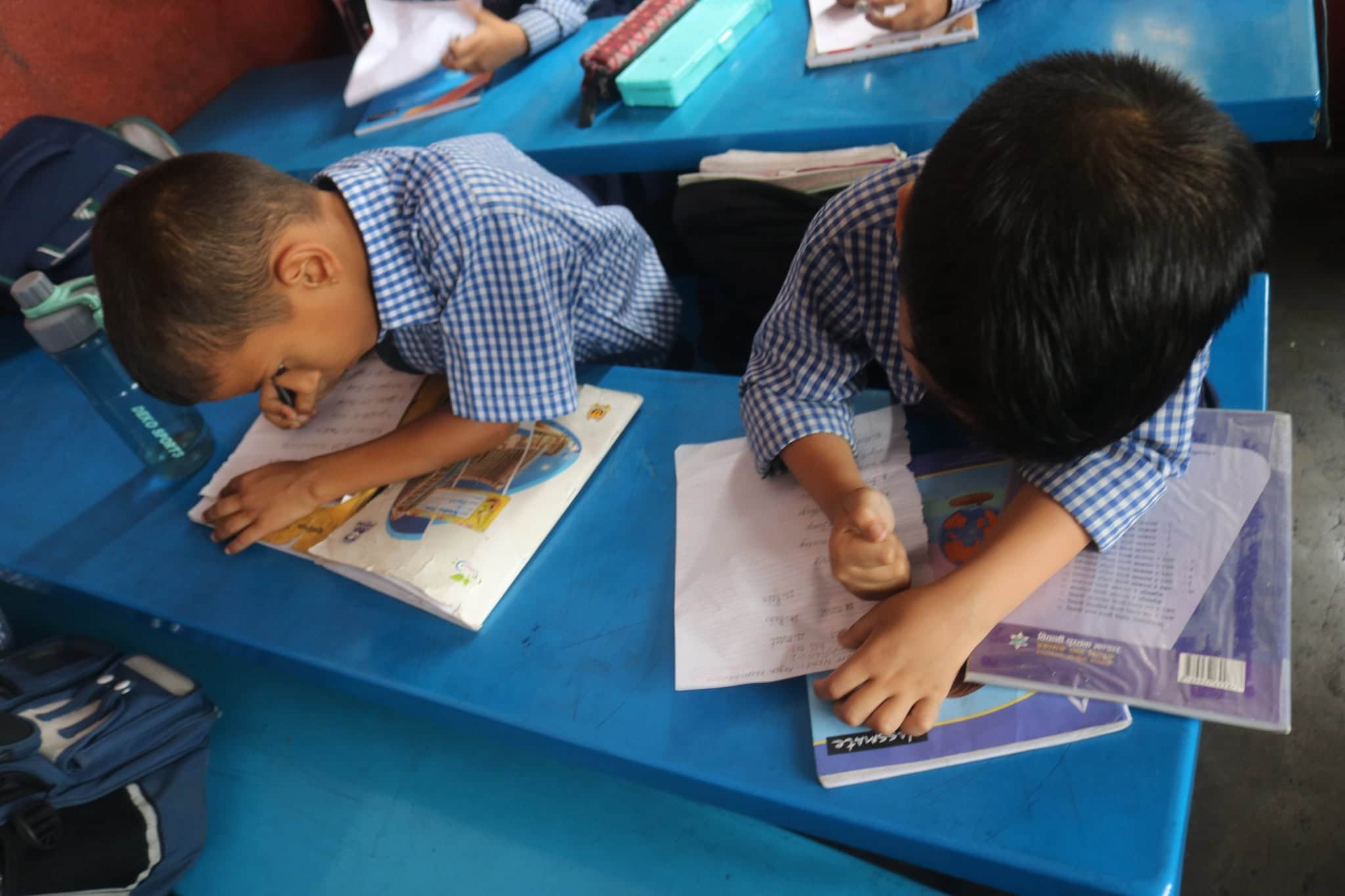 A child working independently